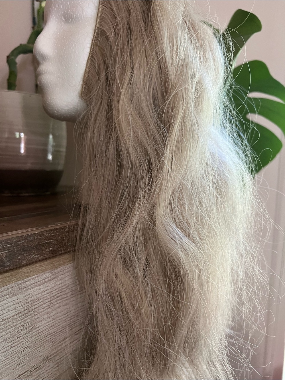 Natural Long Blonde Wavy Women's Hairpiece